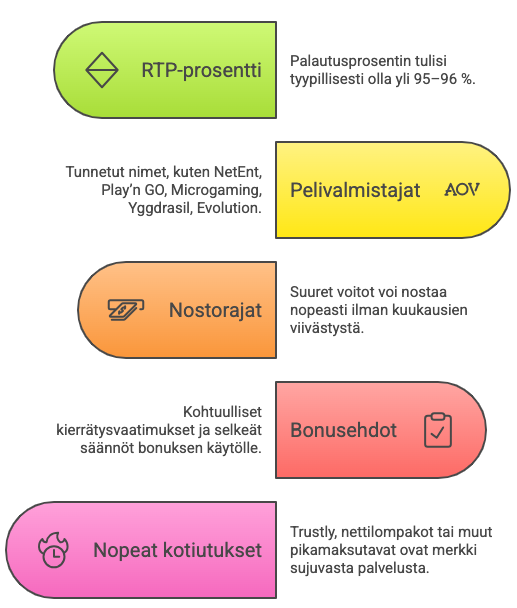 infografiikka, joka näyttää RTP-vaihtoehdot Finnisg-pelaajille online-kasinoissa
